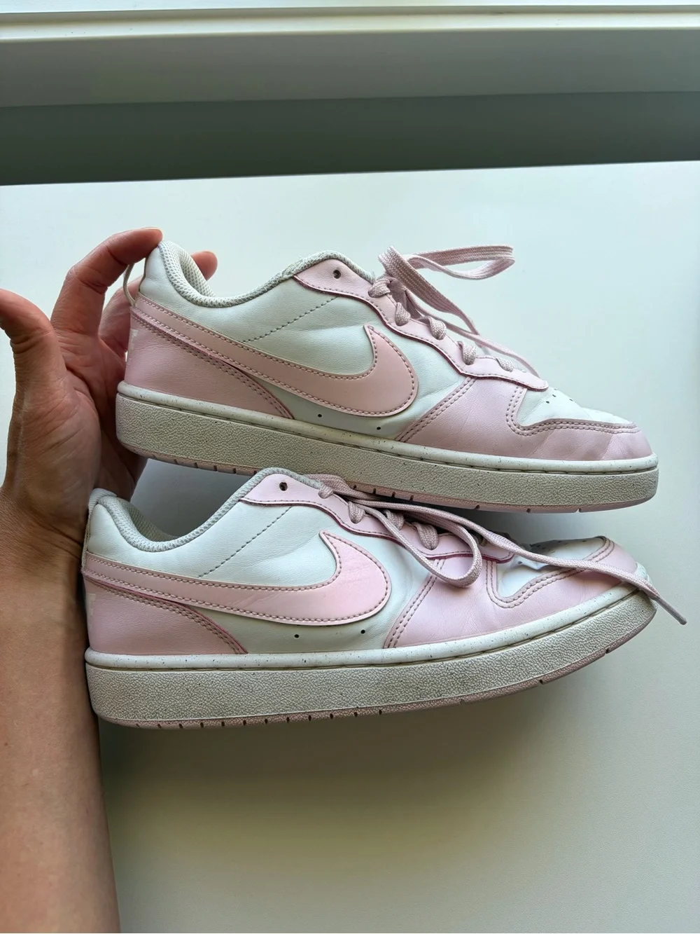 Nike Court Borough Low Recraft White Pink Casual Sneakers Size 6Y